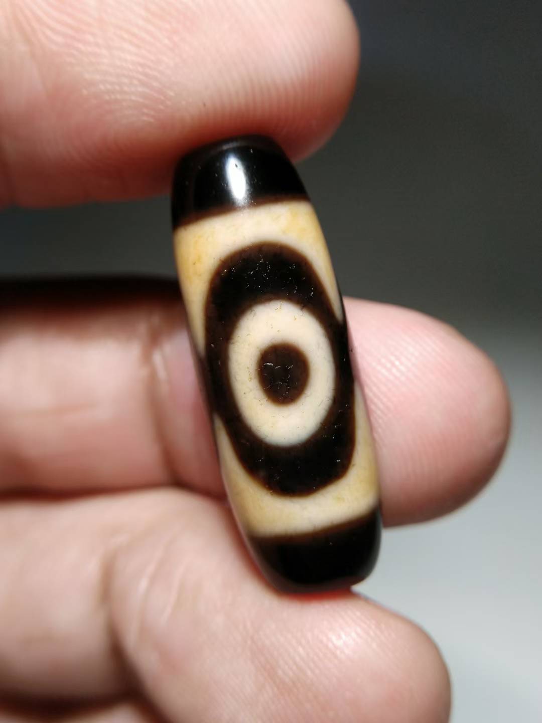 NO.8106 Ancient Pure Panda Three-Eye Dzi Bead