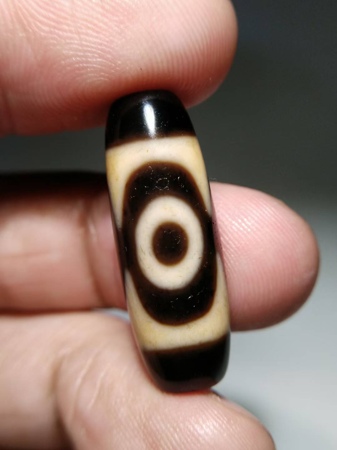 NO.8106 Ancient Pure Panda Three-Eye Dzi Bead - Image 2