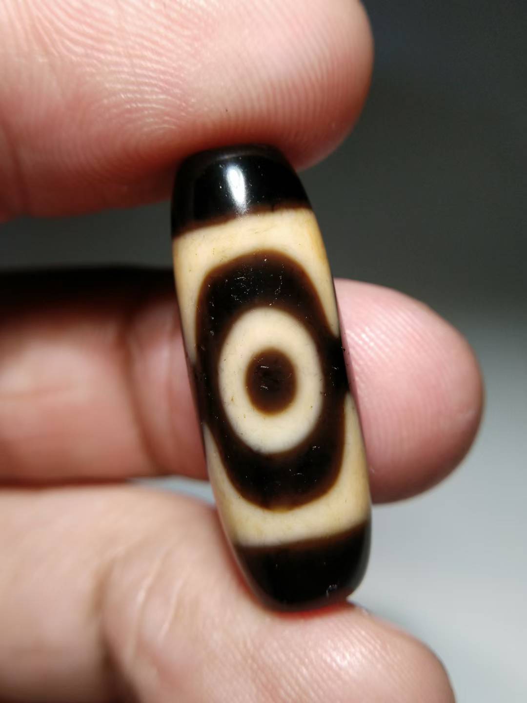 NO.8106 Ancient Pure Panda Three-Eye Dzi Bead - Image 3