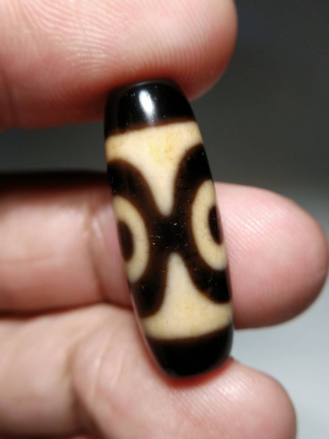 NO.8106 Ancient Pure Panda Three-Eye Dzi Bead - Image 4