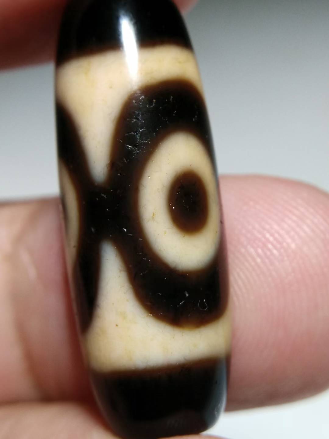 NO.8106 Ancient Pure Panda Three-Eye Dzi Bead - Image 6