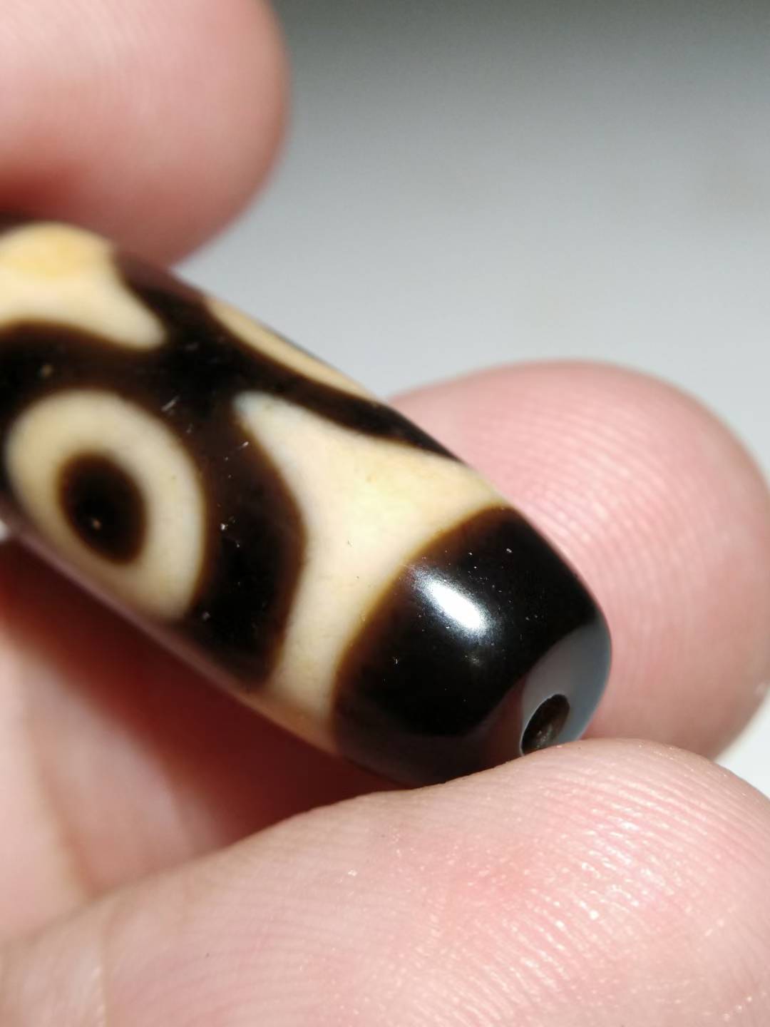 NO.8106 Ancient Pure Panda Three-Eye Dzi Bead - Image 7