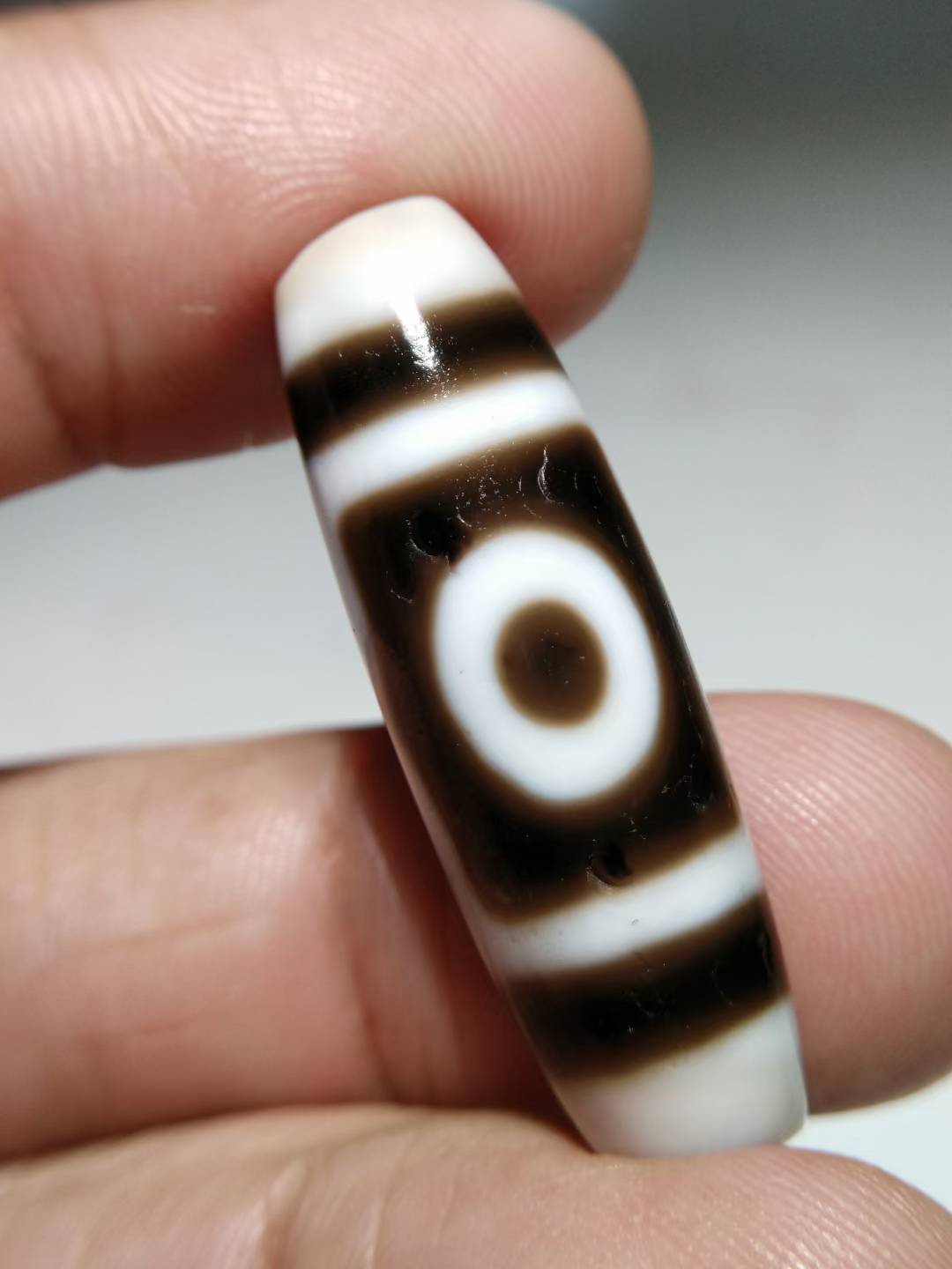 NO.8125 Ancient "Pure" 3-Eyed Tibetan Dzi Bead