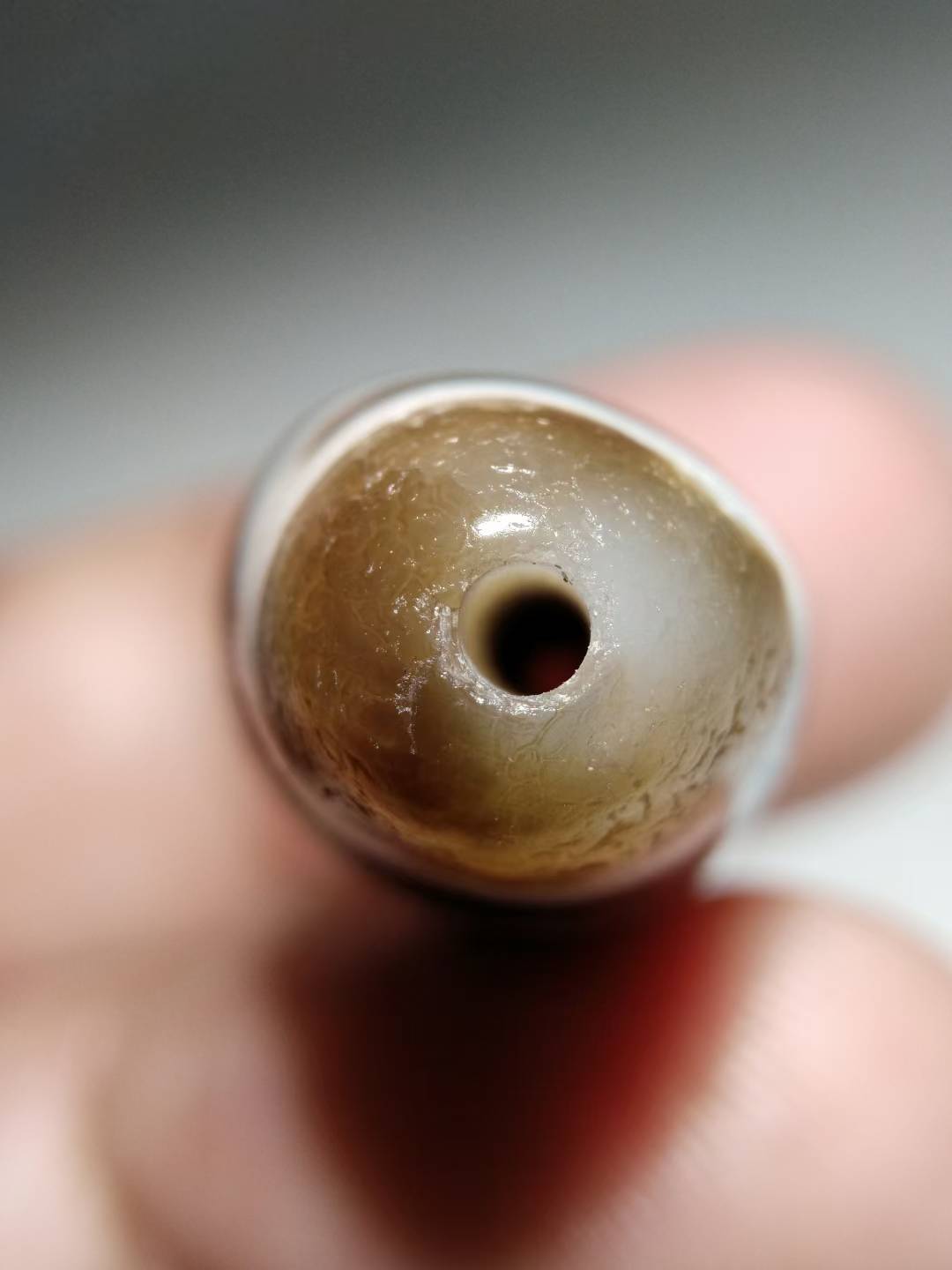 NO.8130 Ancient "Four-Ritual" Horn-Shaped Tibetan Dzi - Image 9