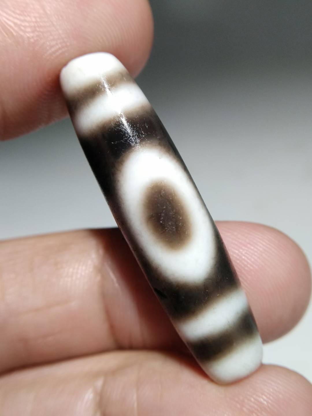 NO.8138 Ancient "1-Eyed" Heaven & Earth Tibetan Dzi