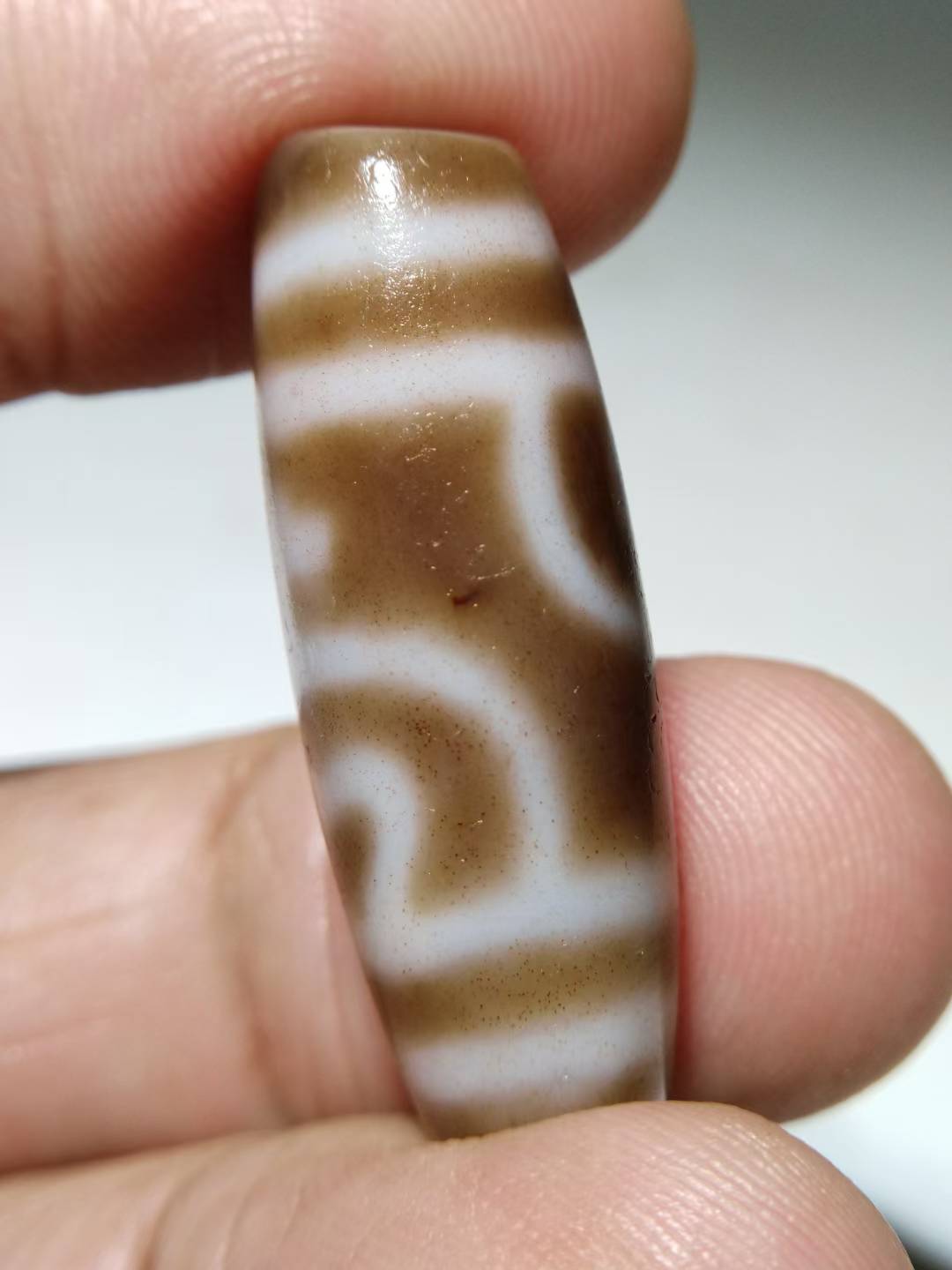 NO.8142 Cinnabar-Rich "Treasure Vase" Tibetan Dzi - Image 2